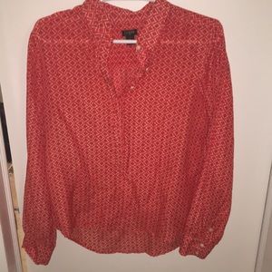 J. Crew Orange Patterned Popover